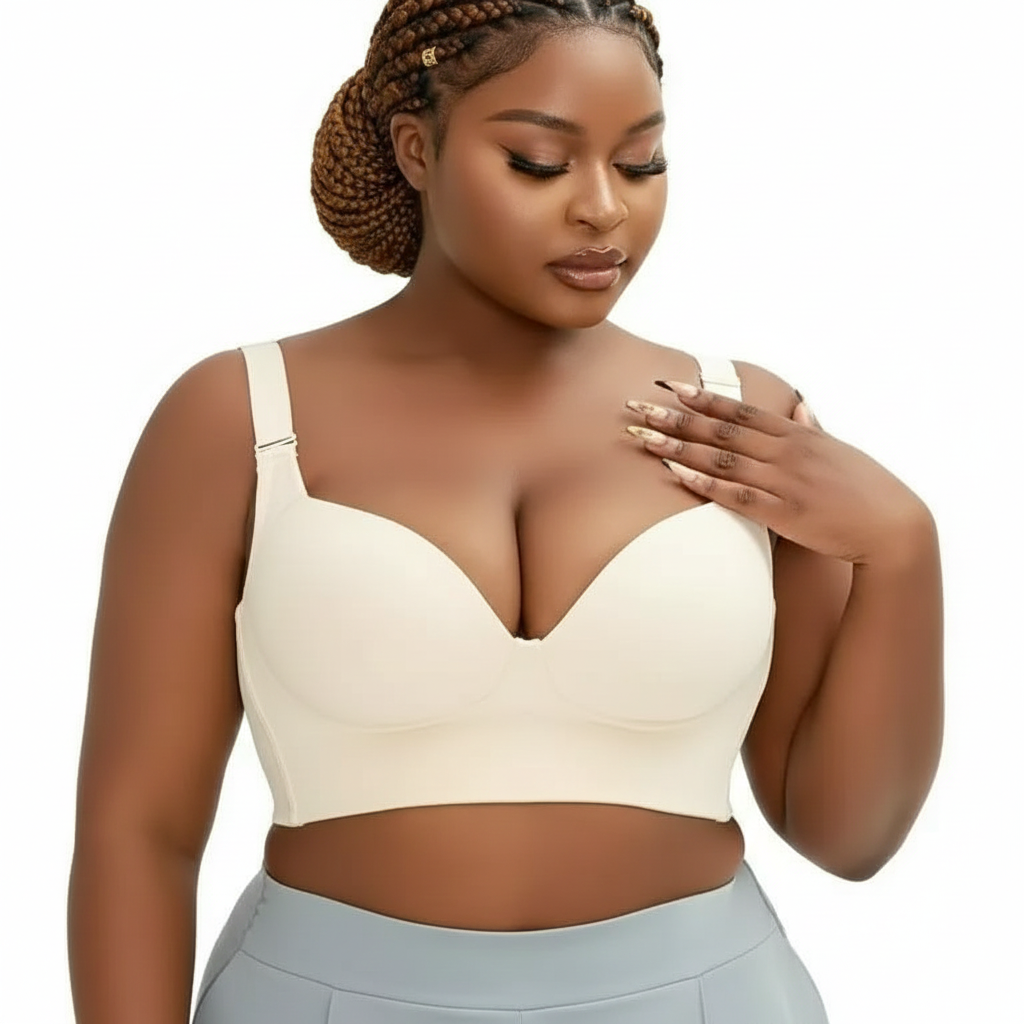 Full-Figure Push-Up Plunge Bra with Deep V for Plus Sizes Bra