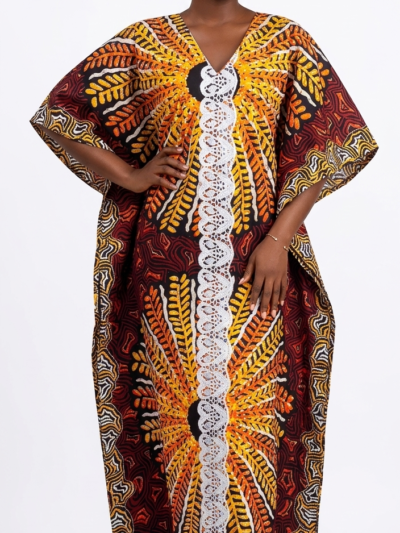 The Sunset Lace-Detail Maxi Kaftan