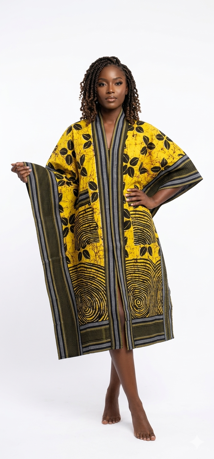Longline Ankara Kimono Jacket