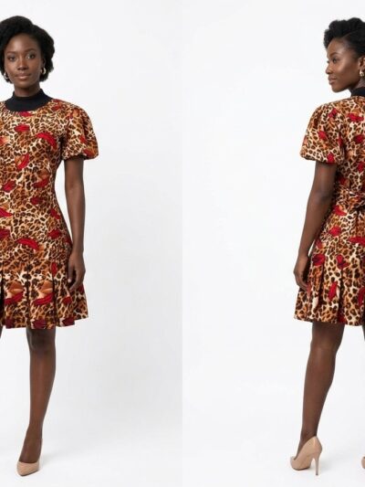 The Safi Leopard Flare Mini Dress