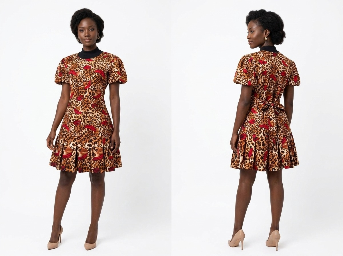 The Safi Leopard Flare Mini Dress
