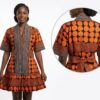 Orange Ankara Ruffle Dress