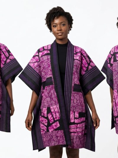 Ankara Kimono Jacket side view
