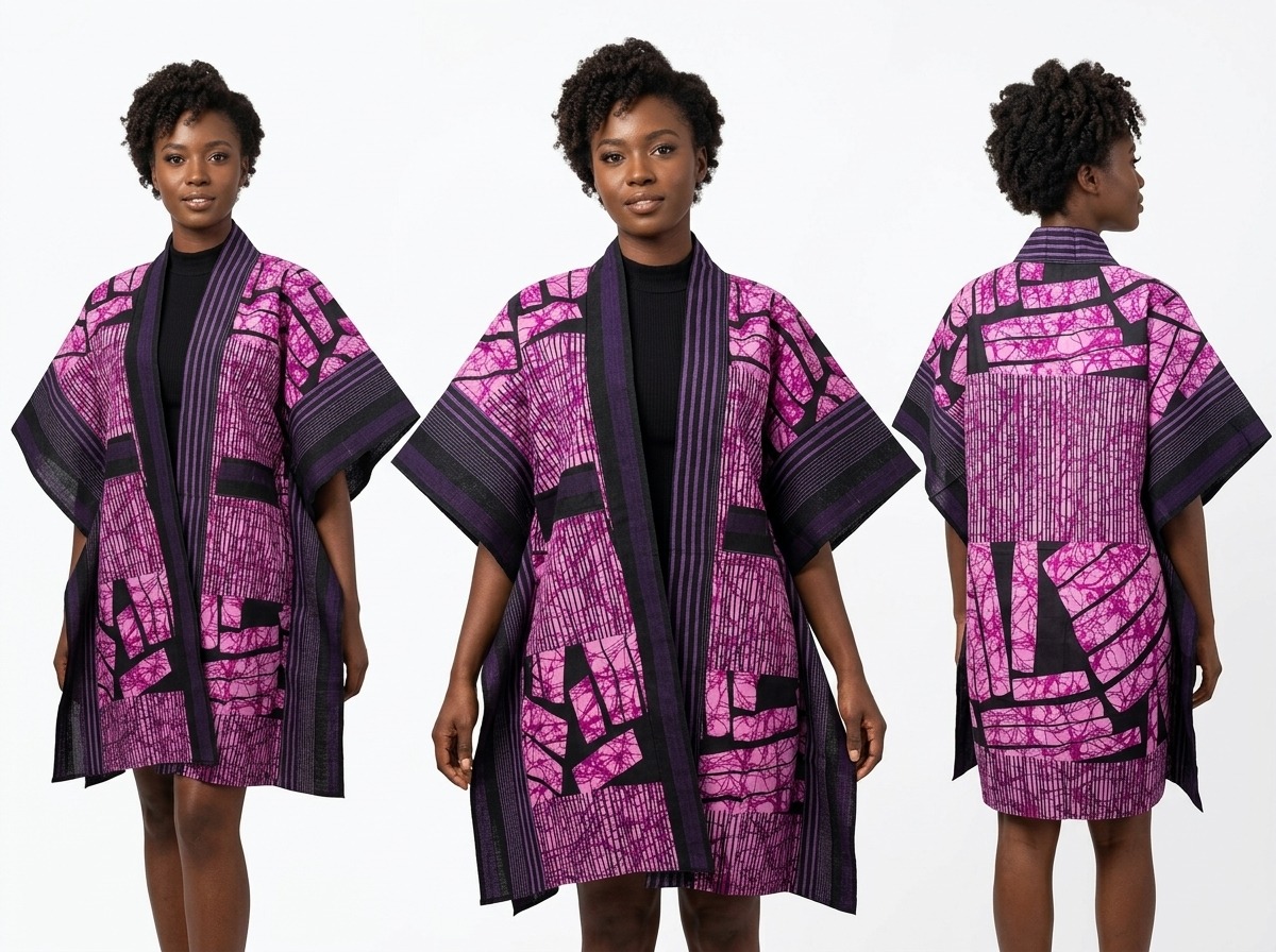 Ankara Kimono Jacket side view